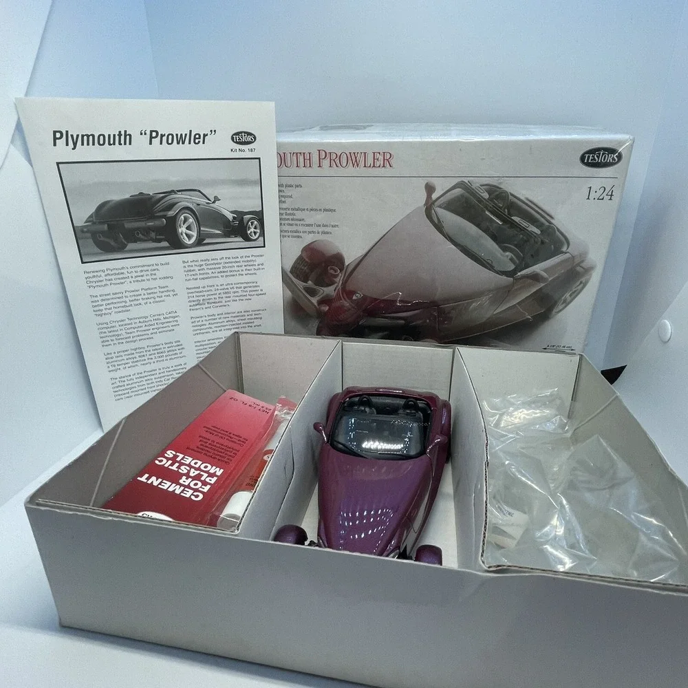 1997 Testors Plymouth Prowler pre-painted die cast metal‎ model kit Opened